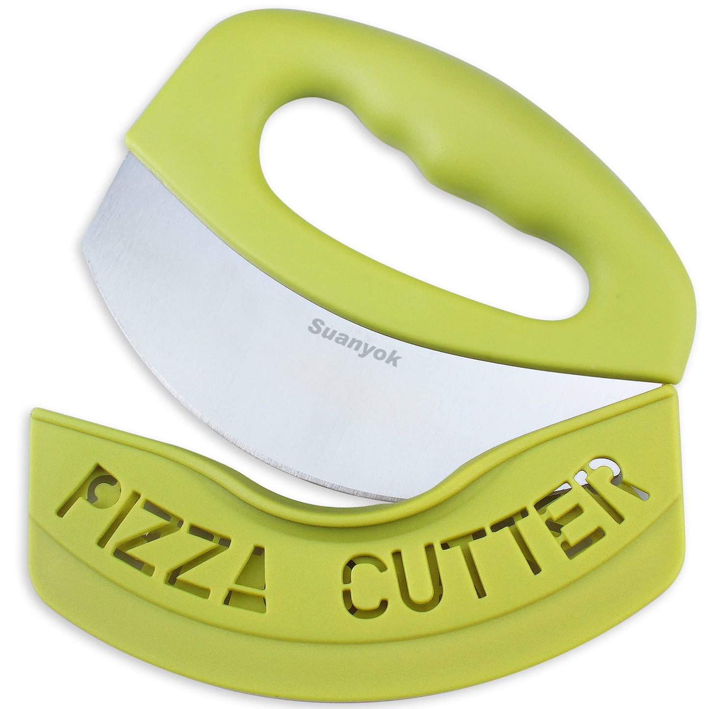 Premium Pizza Cutter Food Chopper-Super Sharp Blade Stainless Steel Pizza Cutter with Protective Sheath Multi Function Pizza Knife