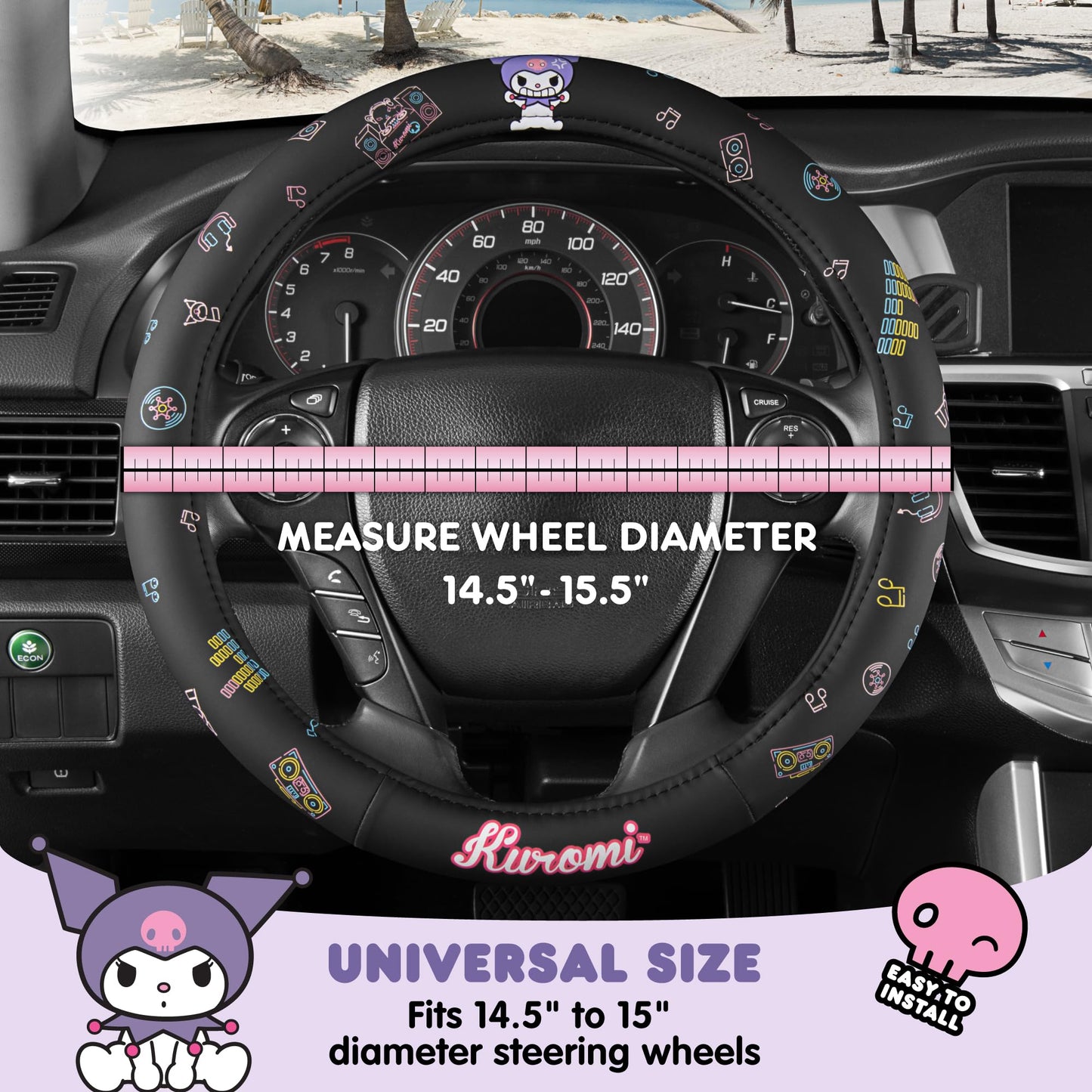 Hello Kitty Steering Wheel Cover, Universal Size 14.5-15