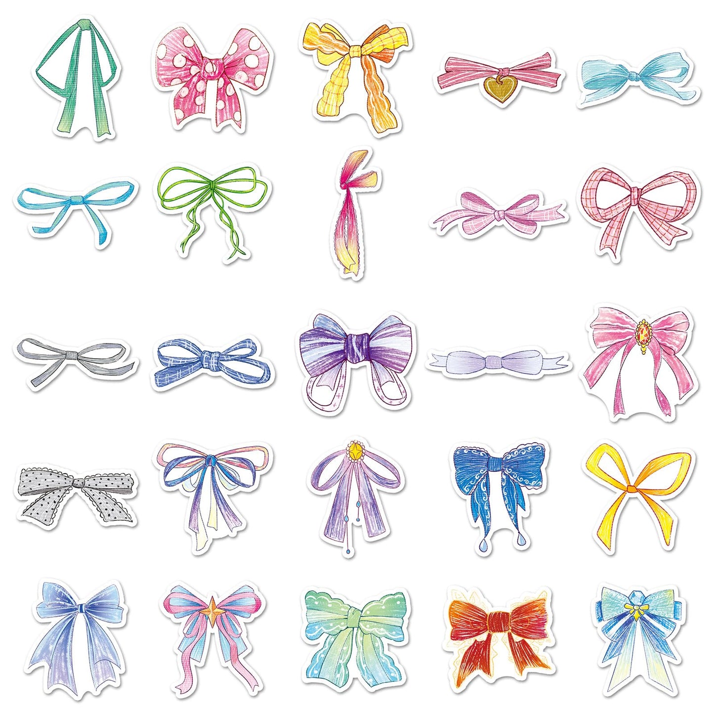 Coquette Bows Stickers - Monogram Decal Vintage Aesthetic Stickers,Vinyl Waterproof 55 PCS