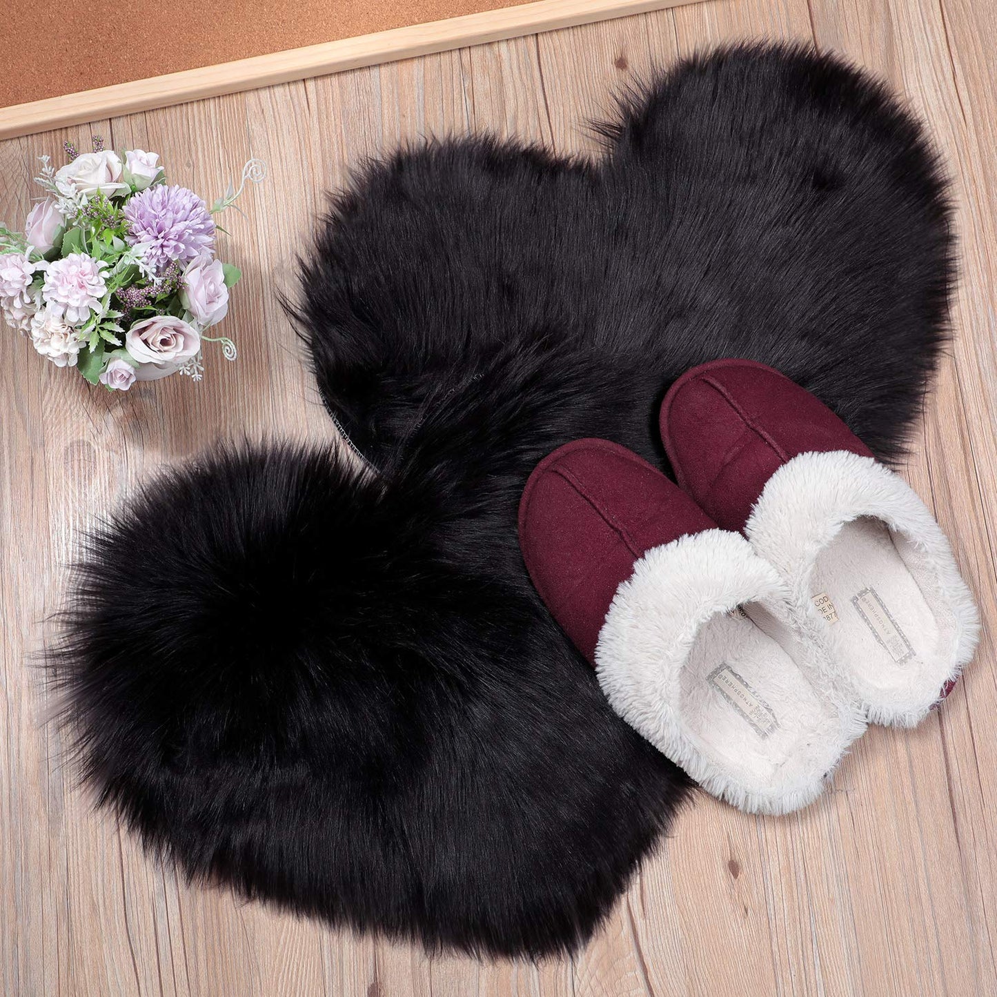 Heart Shaped Rug Faux Room Fluffy Carpe