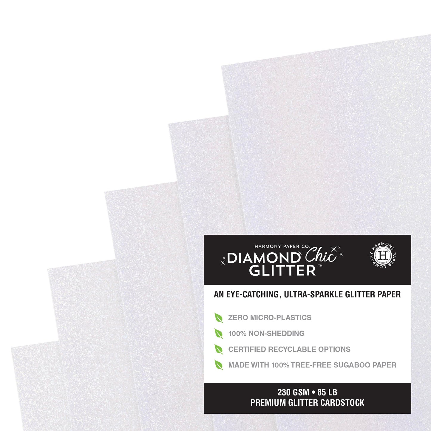 Shed-Free Glitter Cardstock 8.5" x 11" – 20 Sheets, 85lb Heavyweight for Crafts & Cards