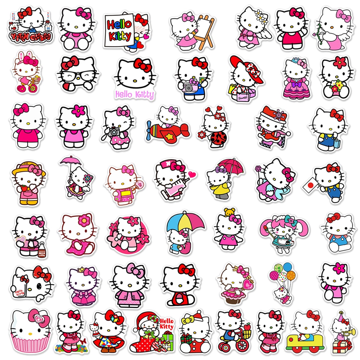 Kawaii Stickers, 50pcs Cute Cartoon Waterproof Vinyl Decal