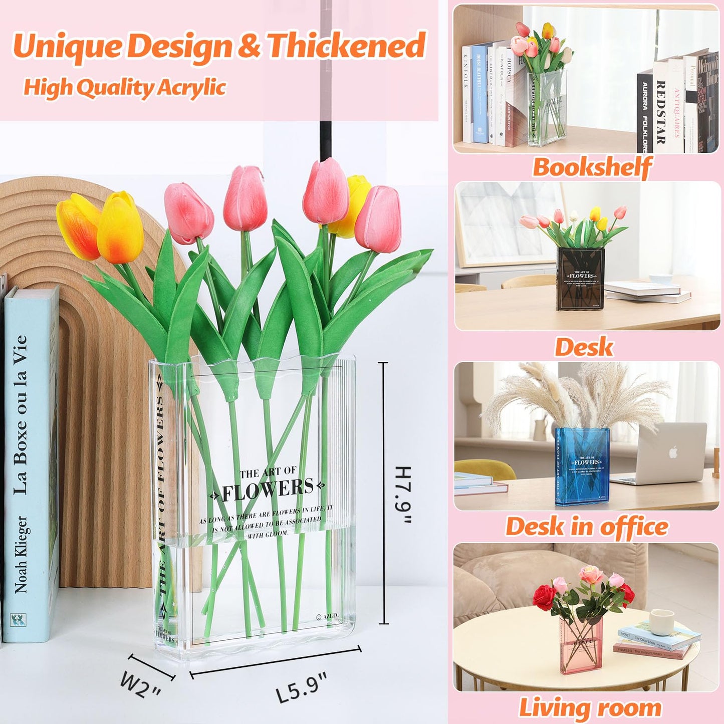 New Book-Shaped Flower Vase – Aesthetic Decor