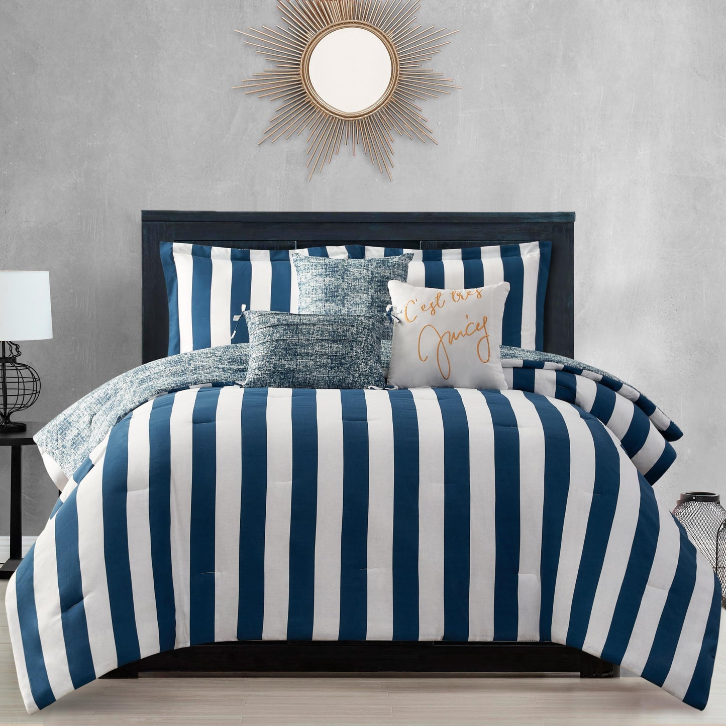 Juicy Couture Cabana Stripe Reversible Bedding Set