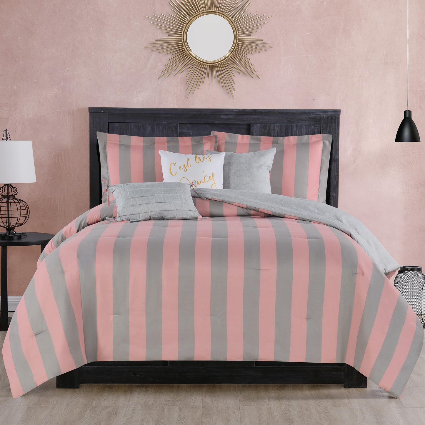 Juicy Couture Cabana Stripe Reversible Bedding Set