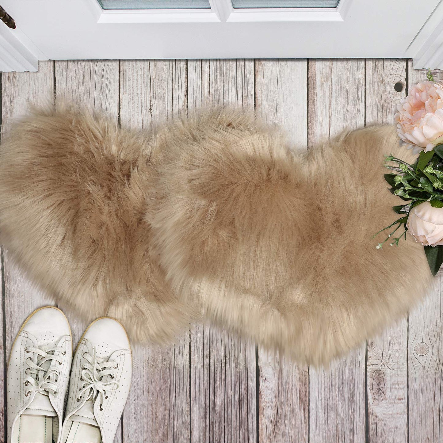 Heart Shaped Rug Faux Room Fluffy Carpe