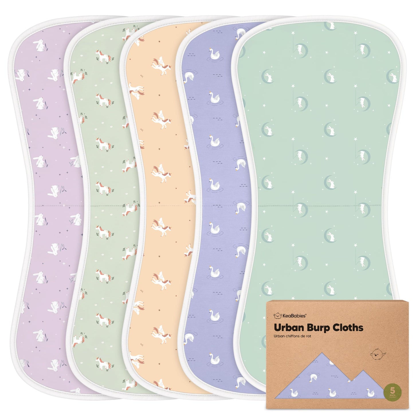 Organic Burp Cloths 5-Pack Super Absorbent Burping Cloth