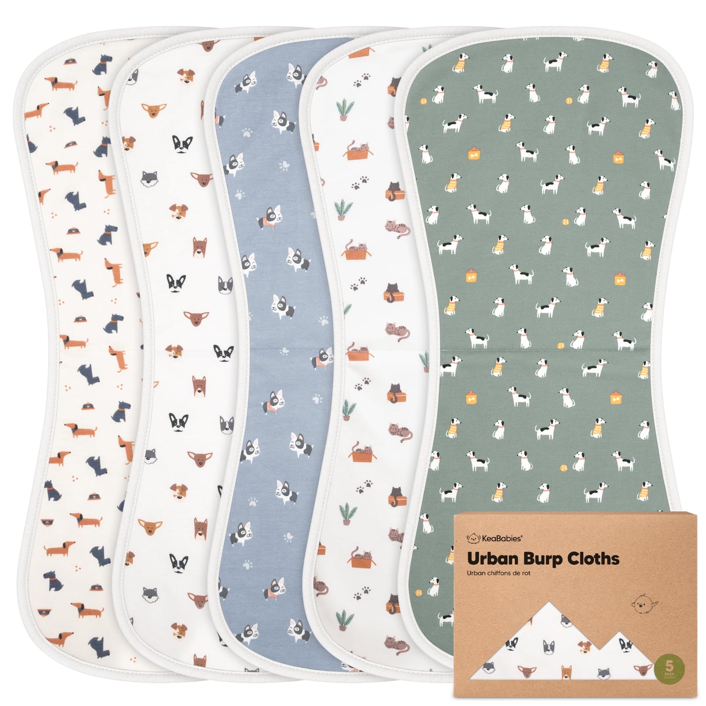 Organic Burp Cloths 5-Pack Super Absorbent Burping Cloth