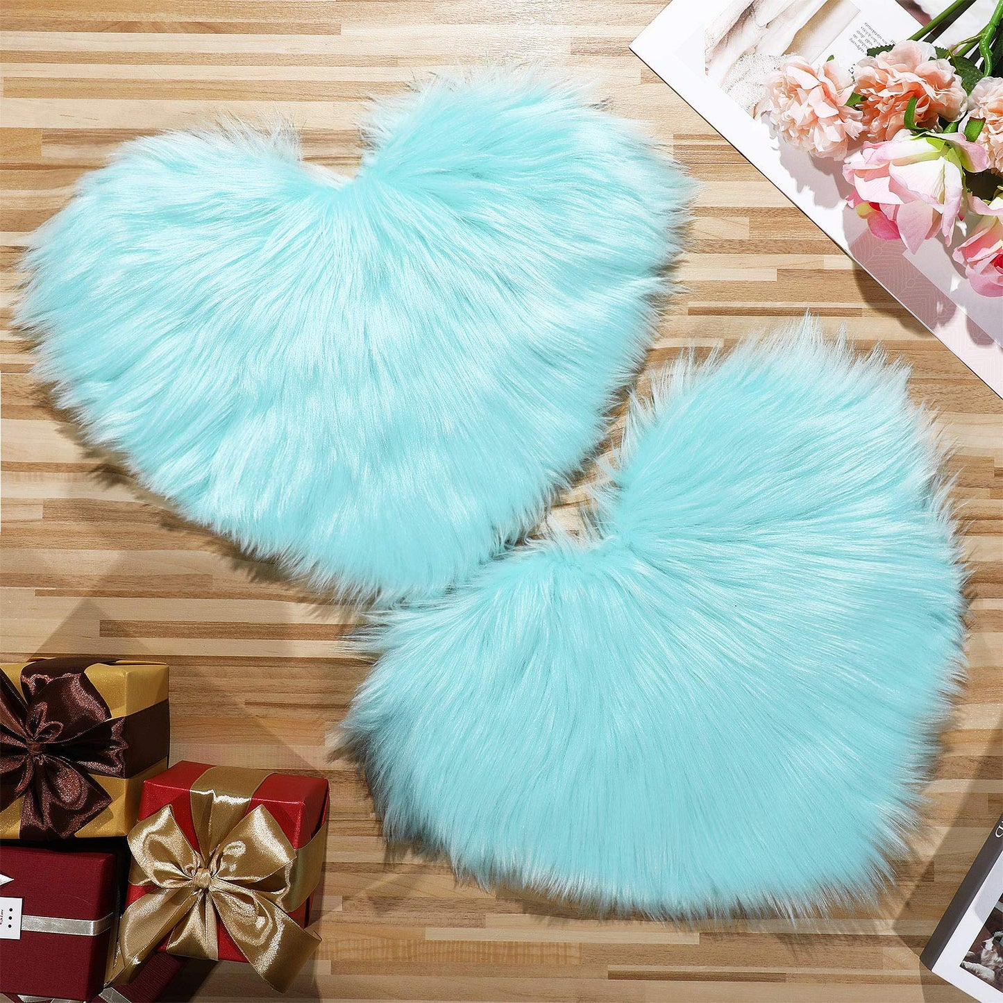 Heart Shaped Rug Faux Room Fluffy Carpe