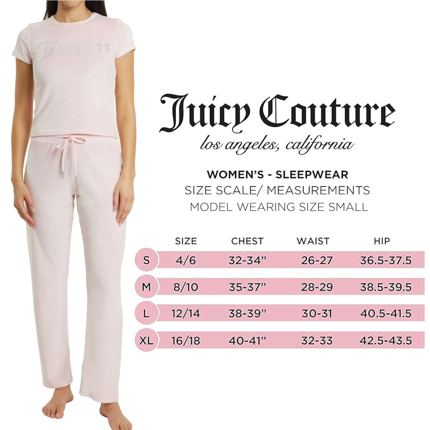 Juicy Couture Women's 2-Piece Velvet Fleece Lounge Sleepwear Set – Short Sleeve Shirt and Pants