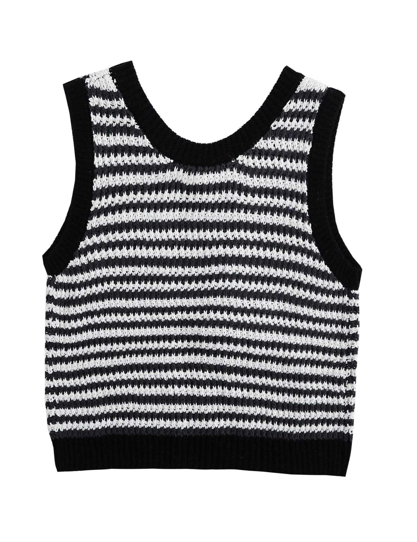 Color Block Tie Back Knit Tank Tops