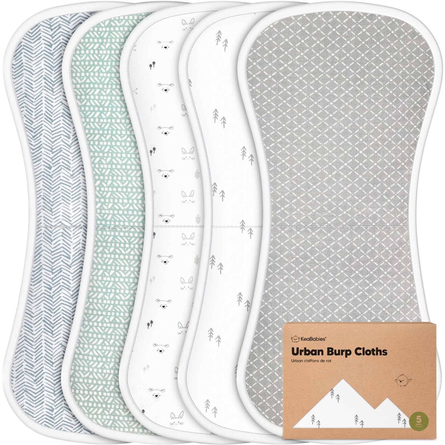 Organic Burp Cloths 5-Pack Super Absorbent Burping Cloth