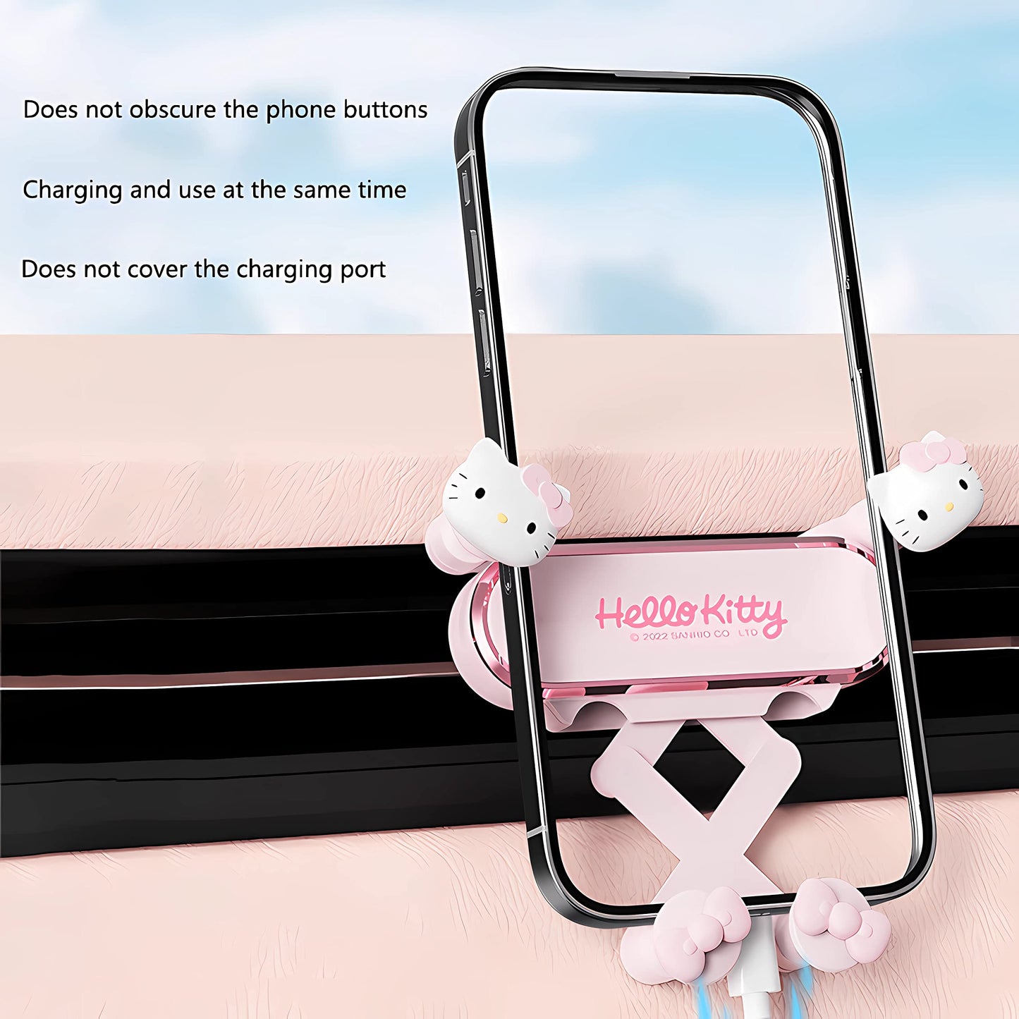 Cute Pink Car Phone Holder Mount - Gravity Car Phone Mount with Sturdy Air Vent Clip Auto Lock Cell Phone Holder Mount for All Phones