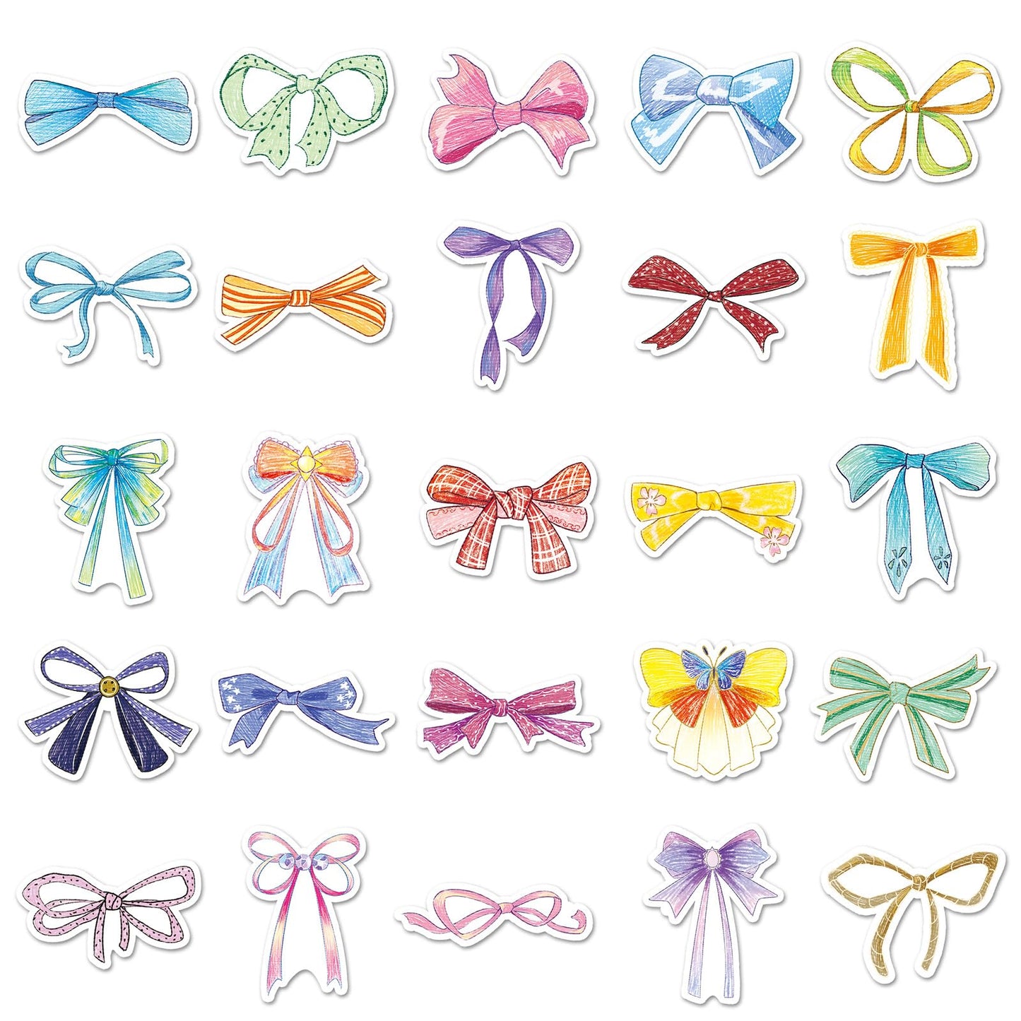 Coquette Bows Stickers - Monogram Decal Vintage Aesthetic Stickers,Vinyl Waterproof 55 PCS