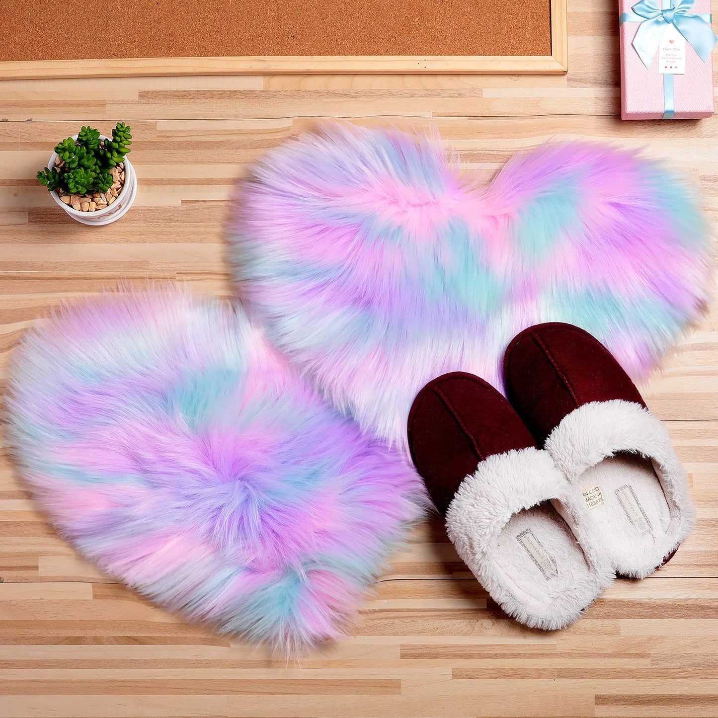 Heart Shaped Rug Faux Room Fluffy Carpe