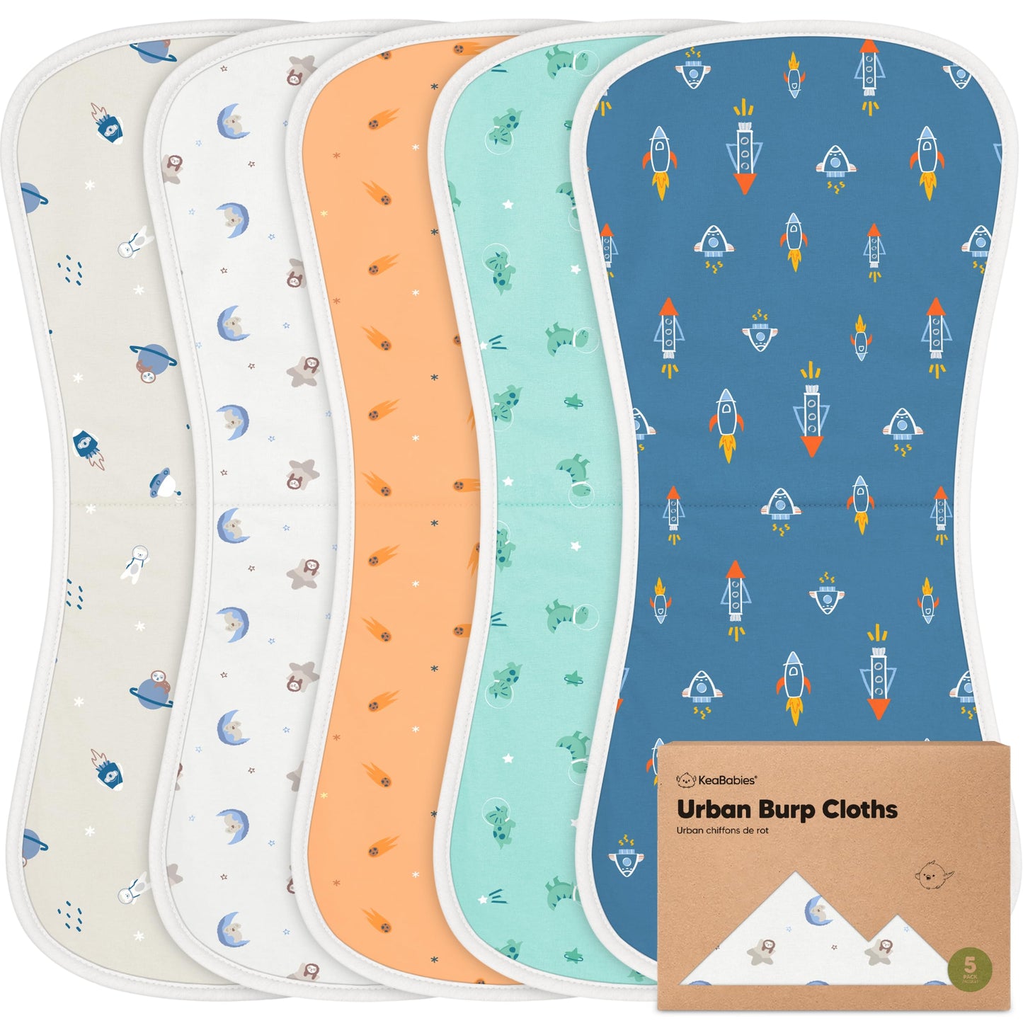 Organic Burp Cloths 5-Pack Super Absorbent Burping Cloth