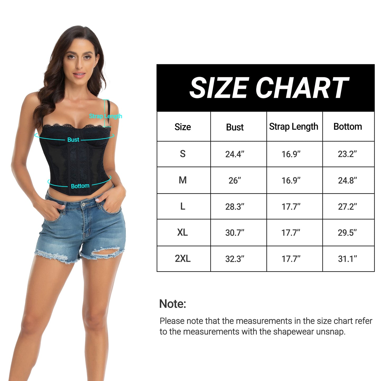 Lace Bustier Corset Tops for Women - Sexy Going Out Party Club Top with Buckle