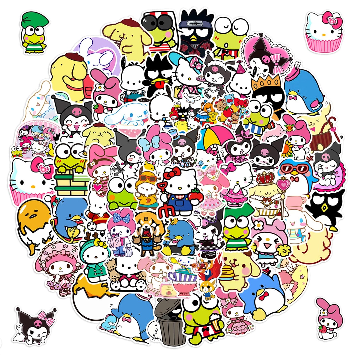 Kawaii Stickers, 50pcs Cute Cartoon Waterproof Vinyl Decal