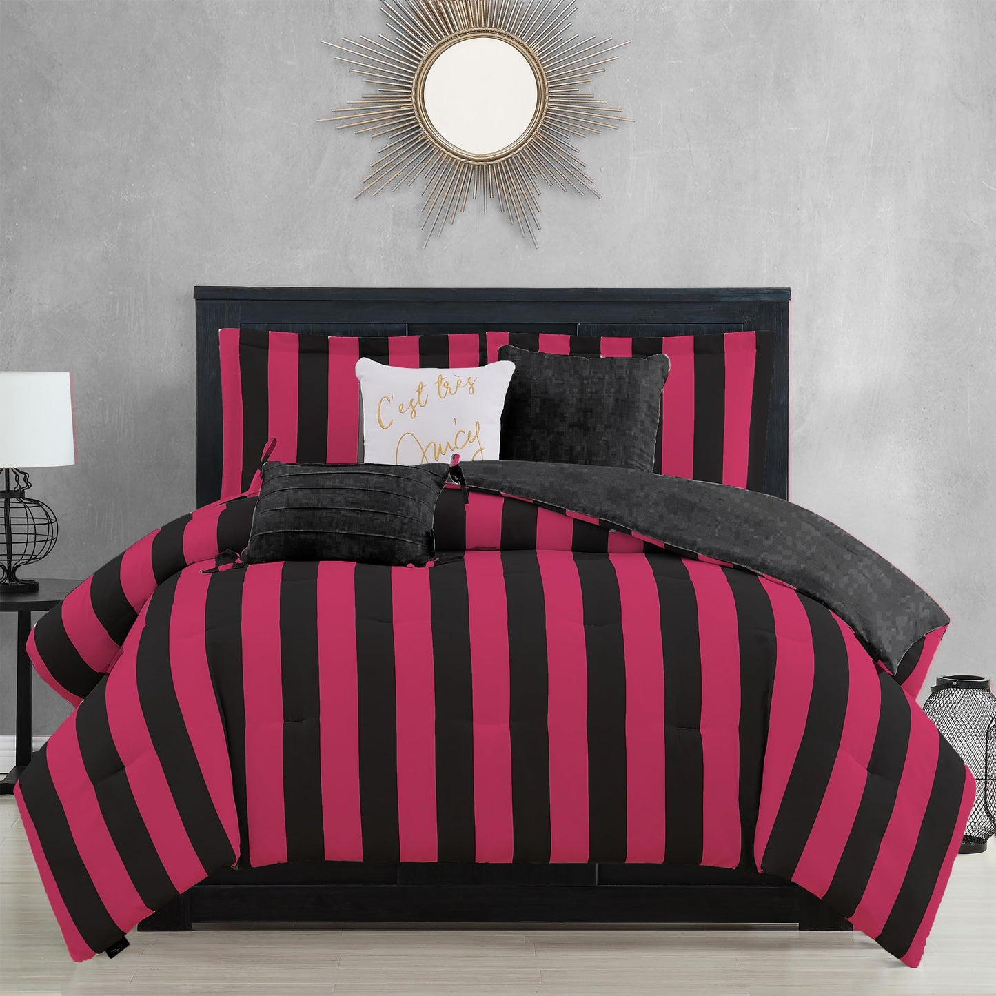 Juicy Couture Cabana Stripe Reversible Bedding Set