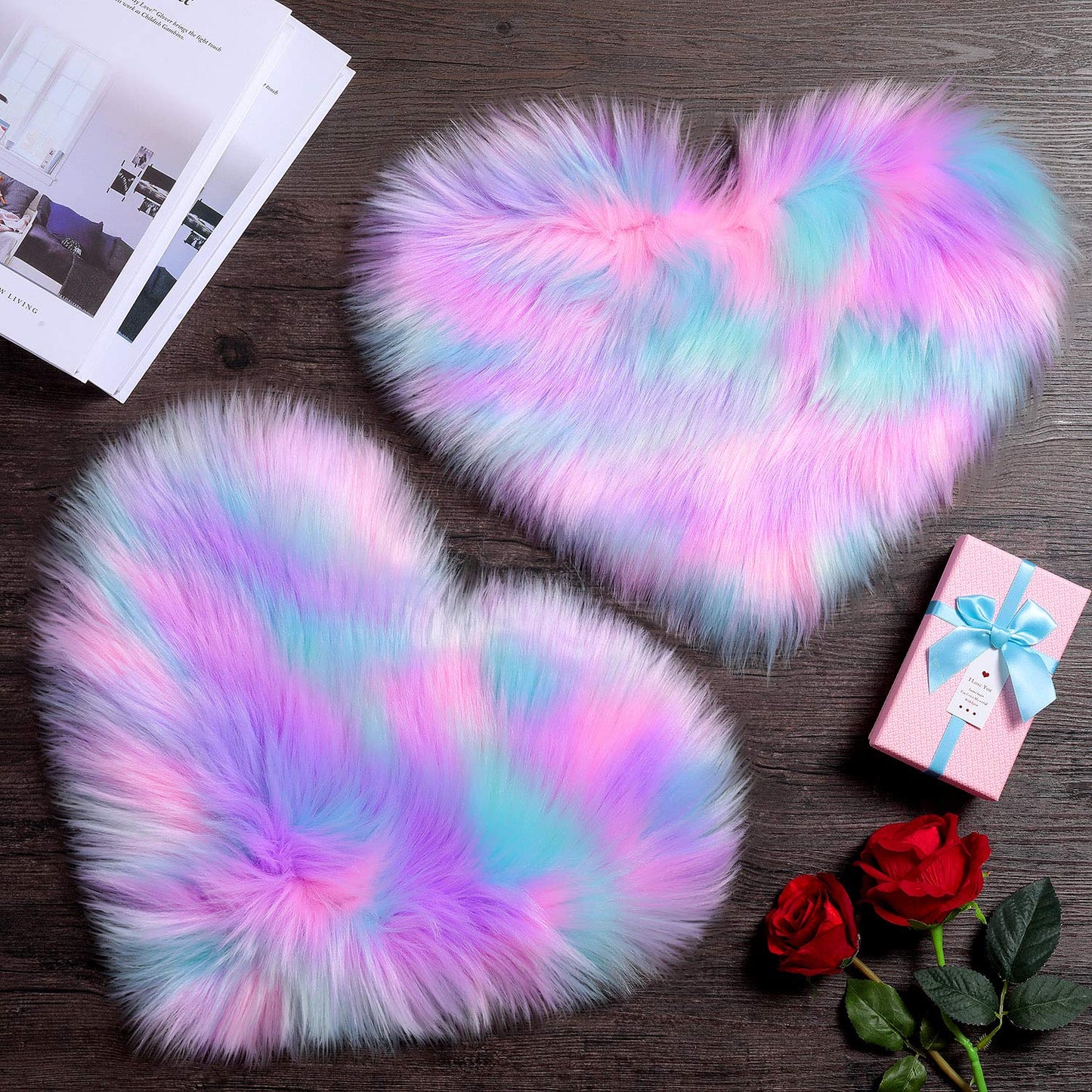 Heart Shaped Rug Faux Room Fluffy Carpe