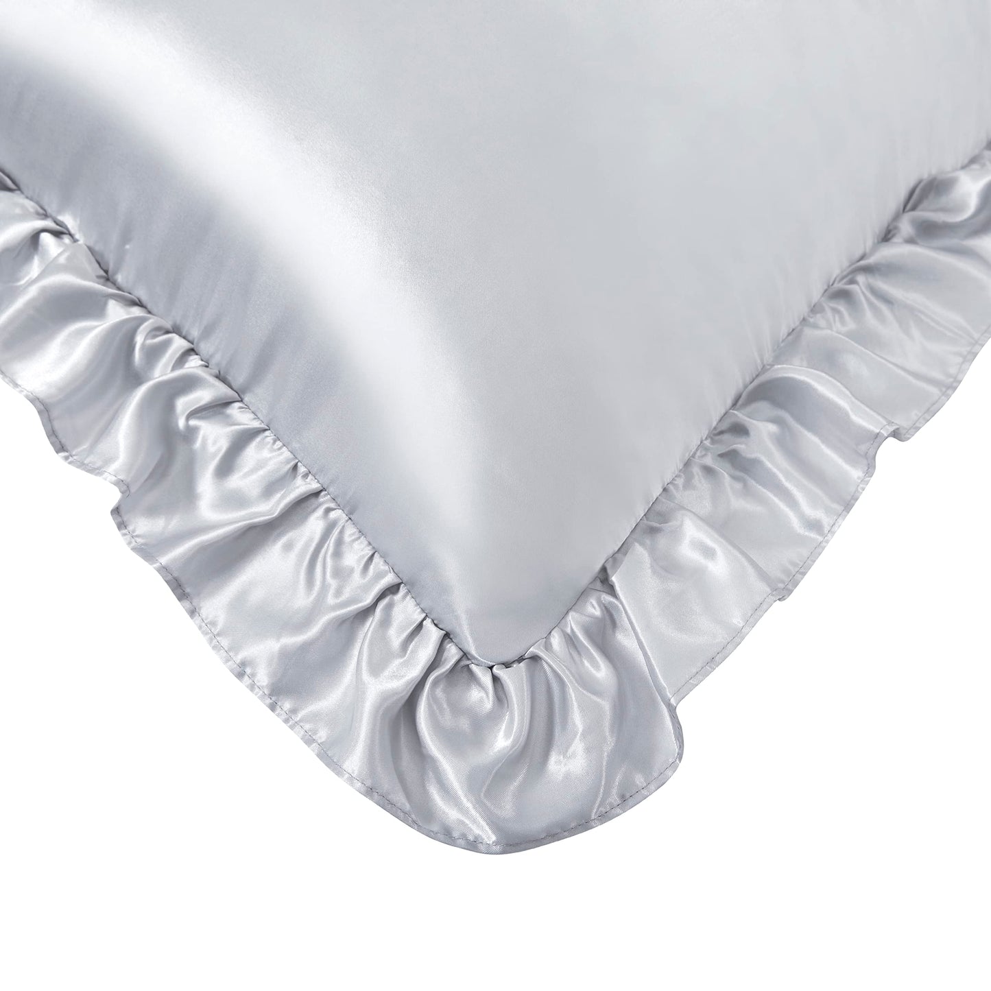 Princess Silky Satin Ruffled Pillow Cases Room Decoration