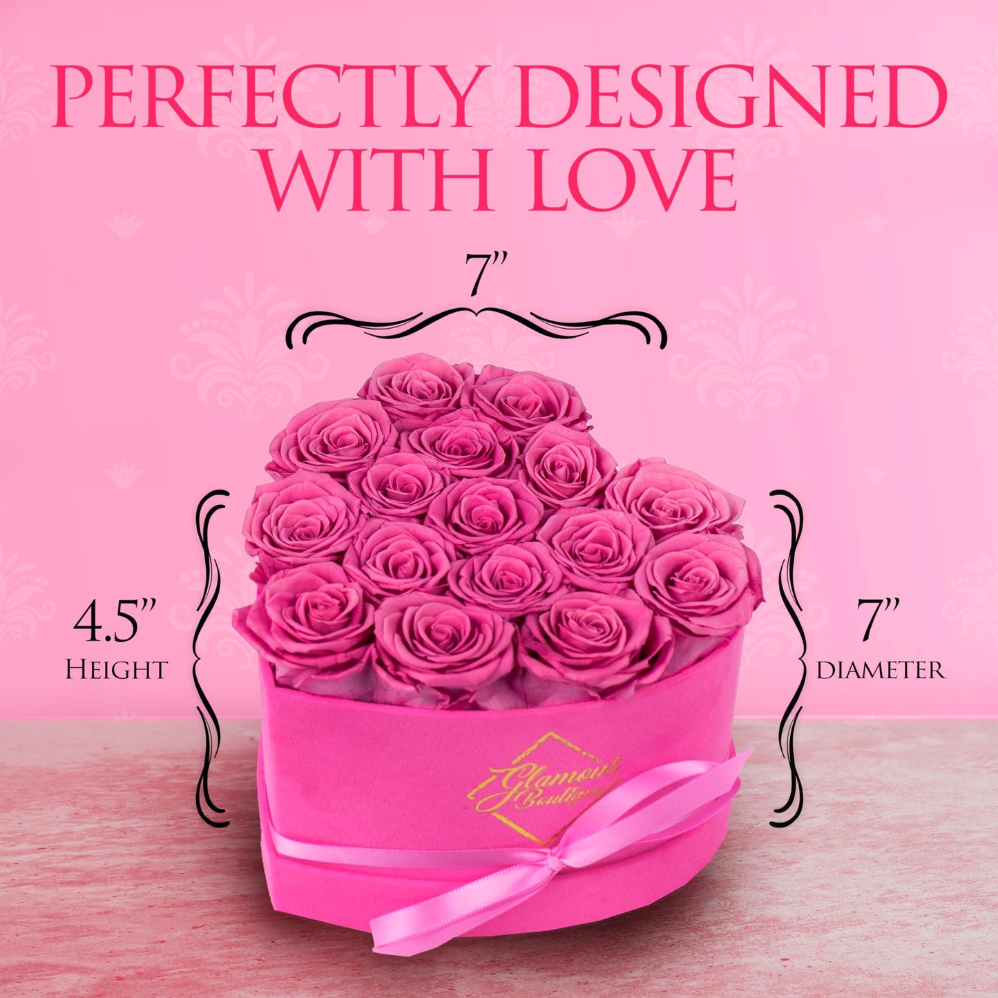 Forever Heart Shape Box - Preserved Roses