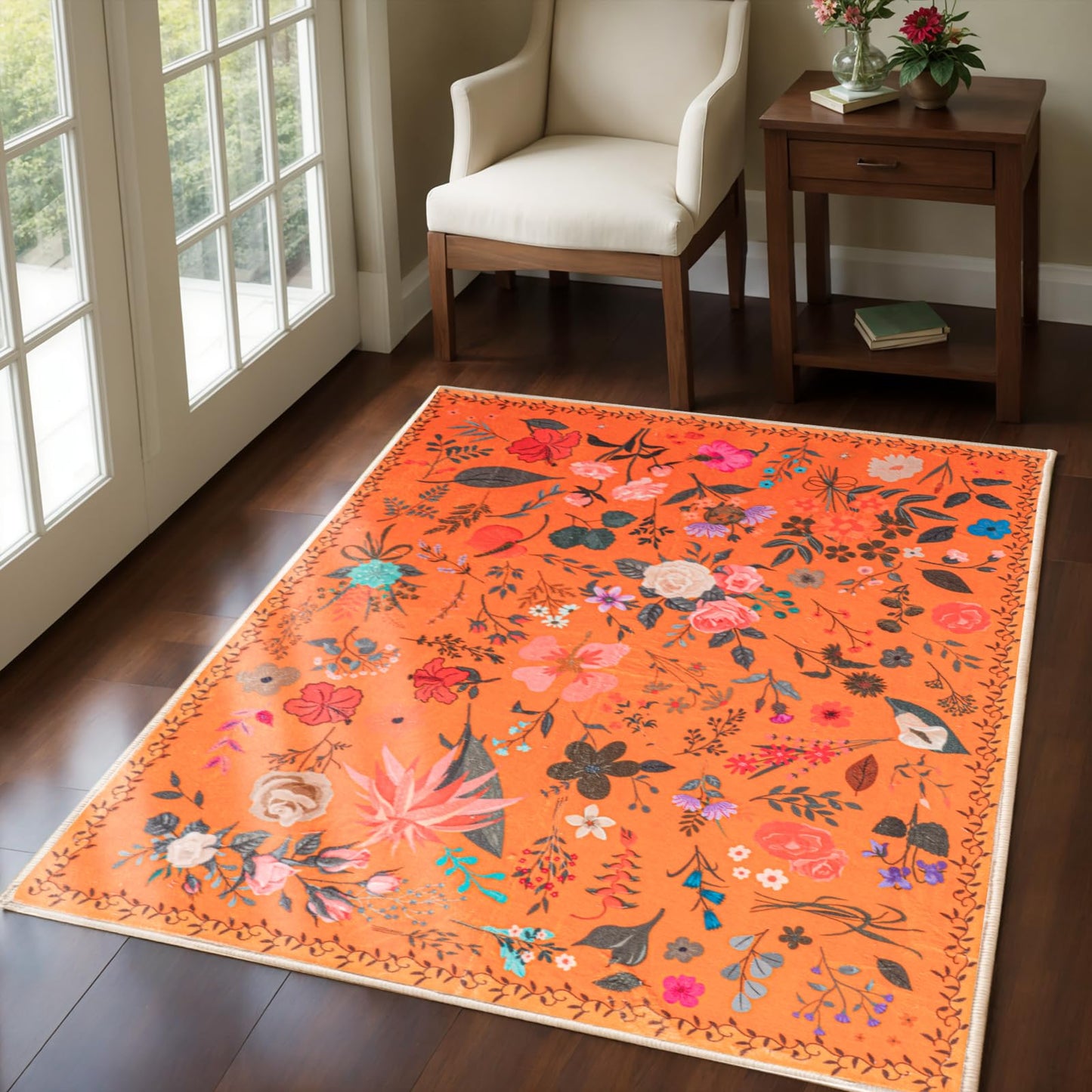 Non Slip Machine Washable Large Living Room Rug