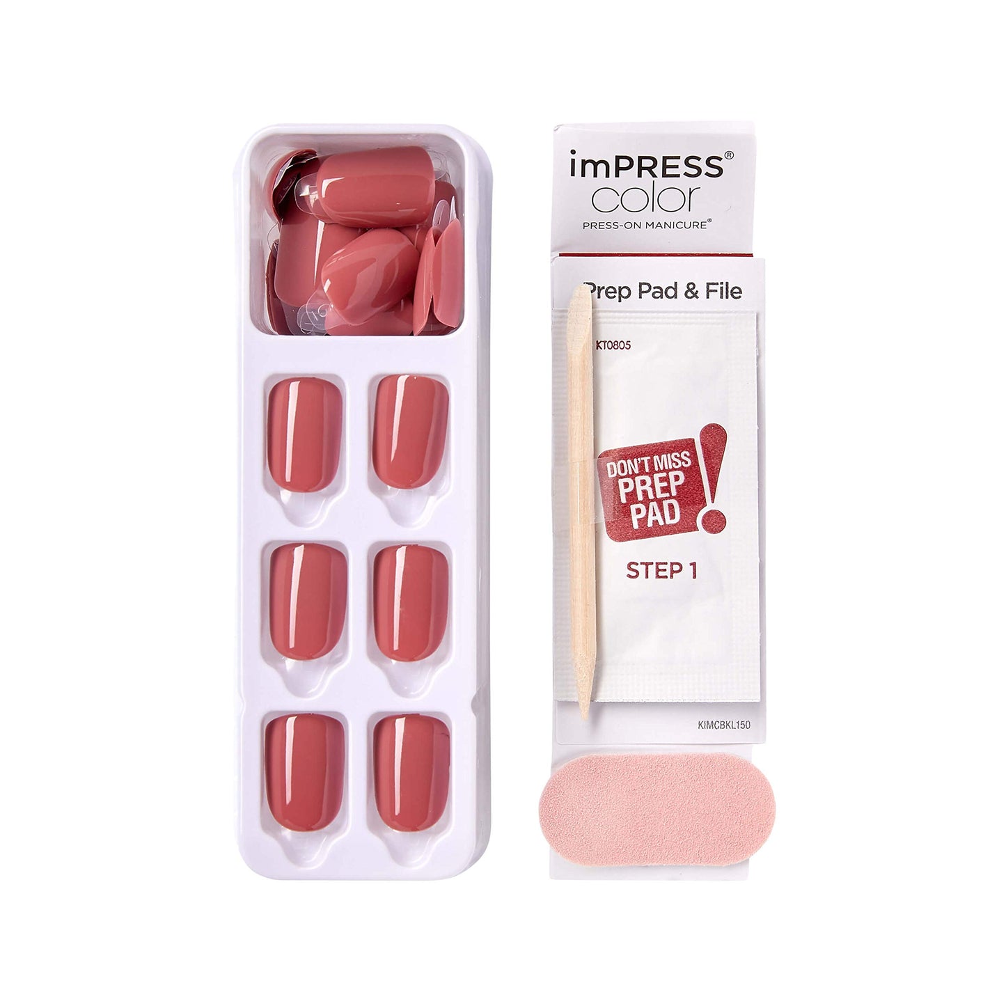 KISS imPRESS No Glue Mani Press On Nails, Short Size Squoval Shape, Includes 30 Nails