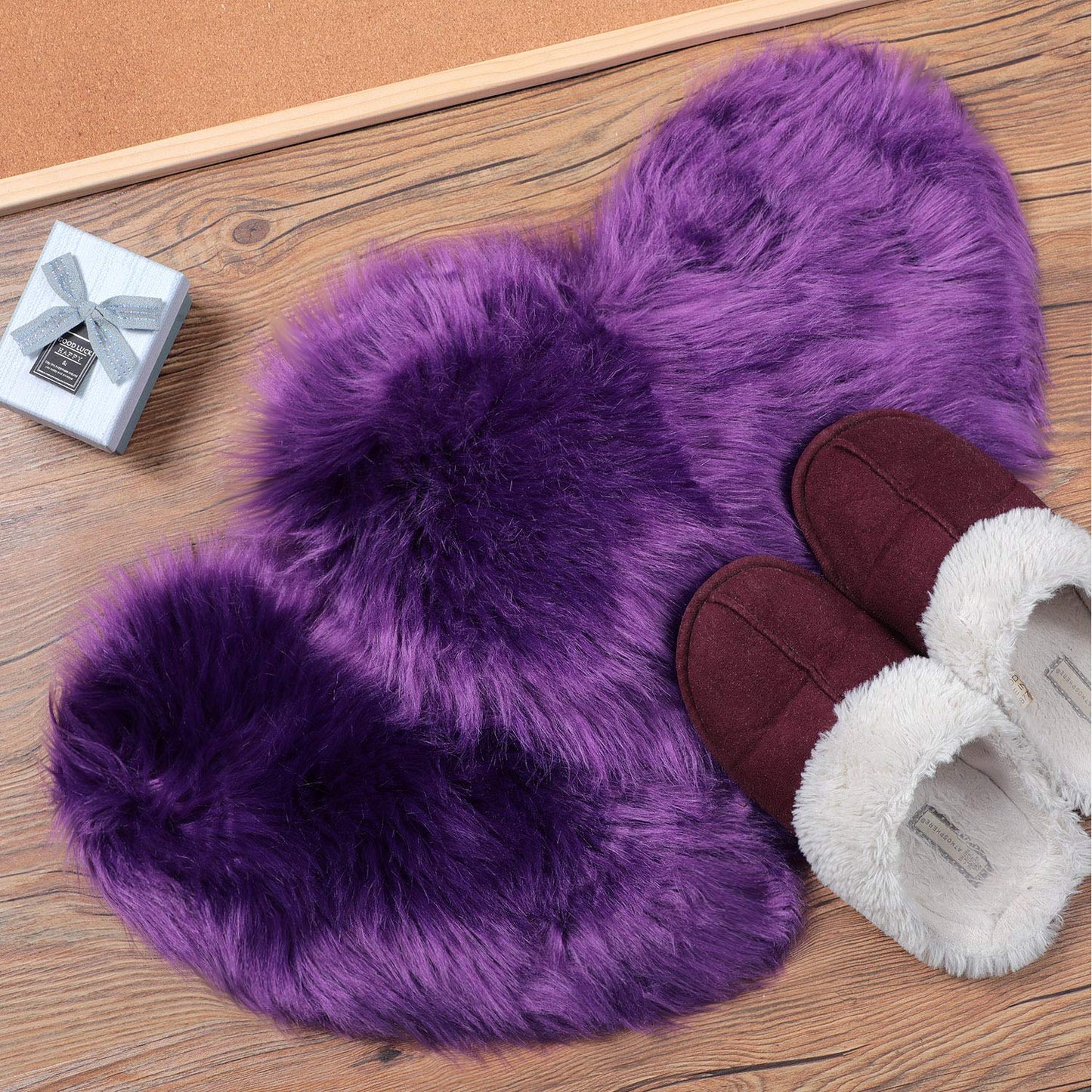 Heart Shaped Rug Faux Room Fluffy Carpe