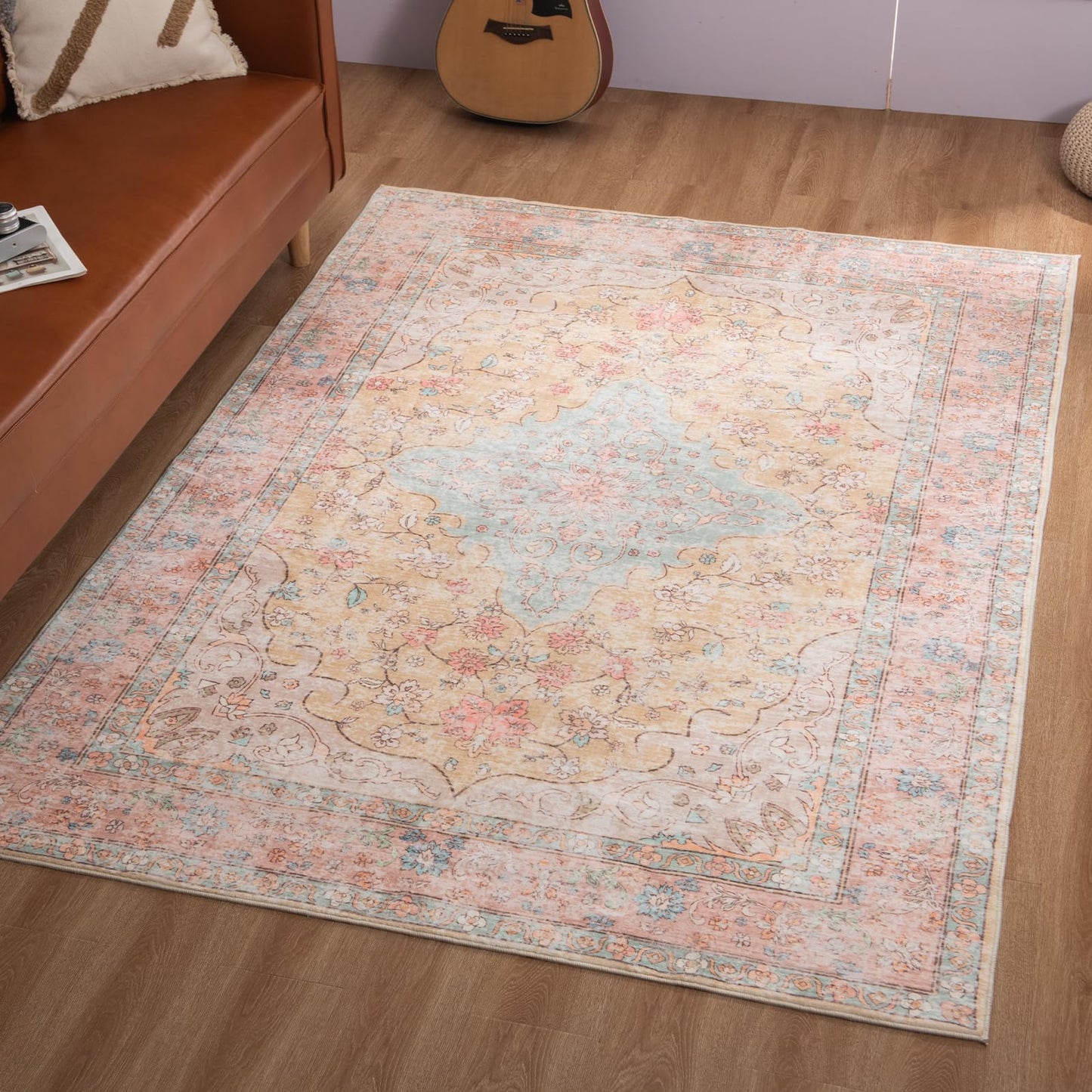 Non Slip Machine Washable Large Living Room Rug