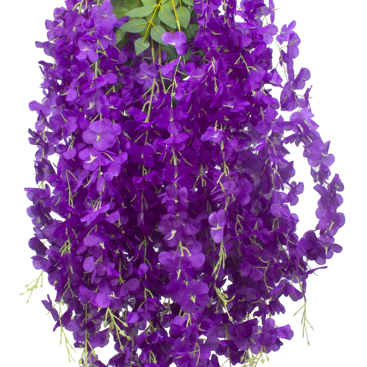 Hanging Artificial Flowers Silk Wisteria Vine Ratta Flower, 12 Pack