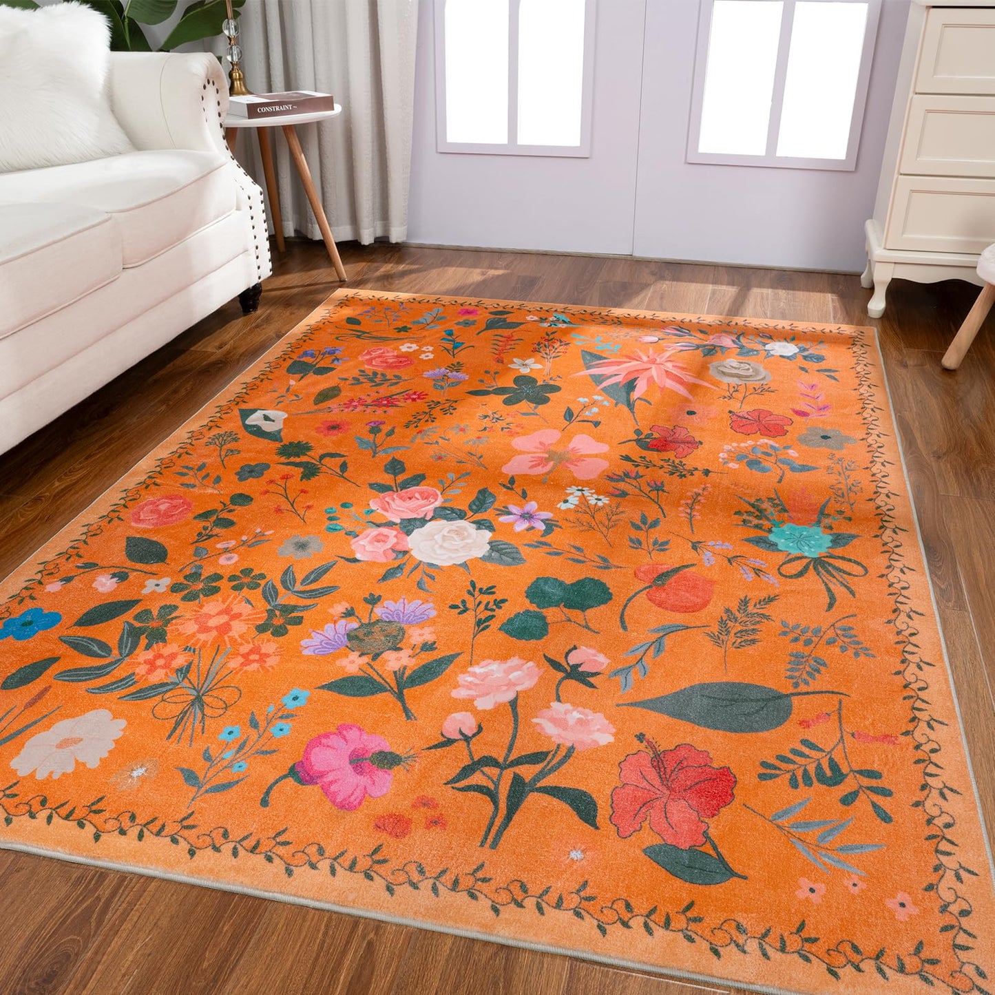 Non Slip Machine Washable Large Living Room Rug