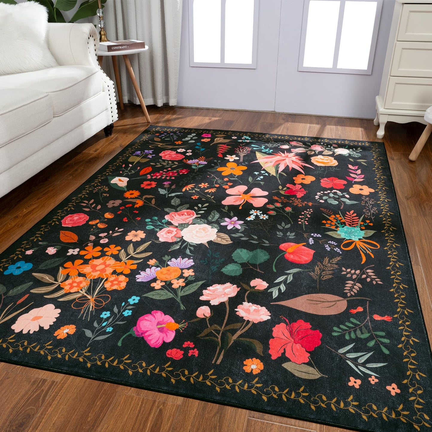 Non Slip Machine Washable Large Living Room Rug