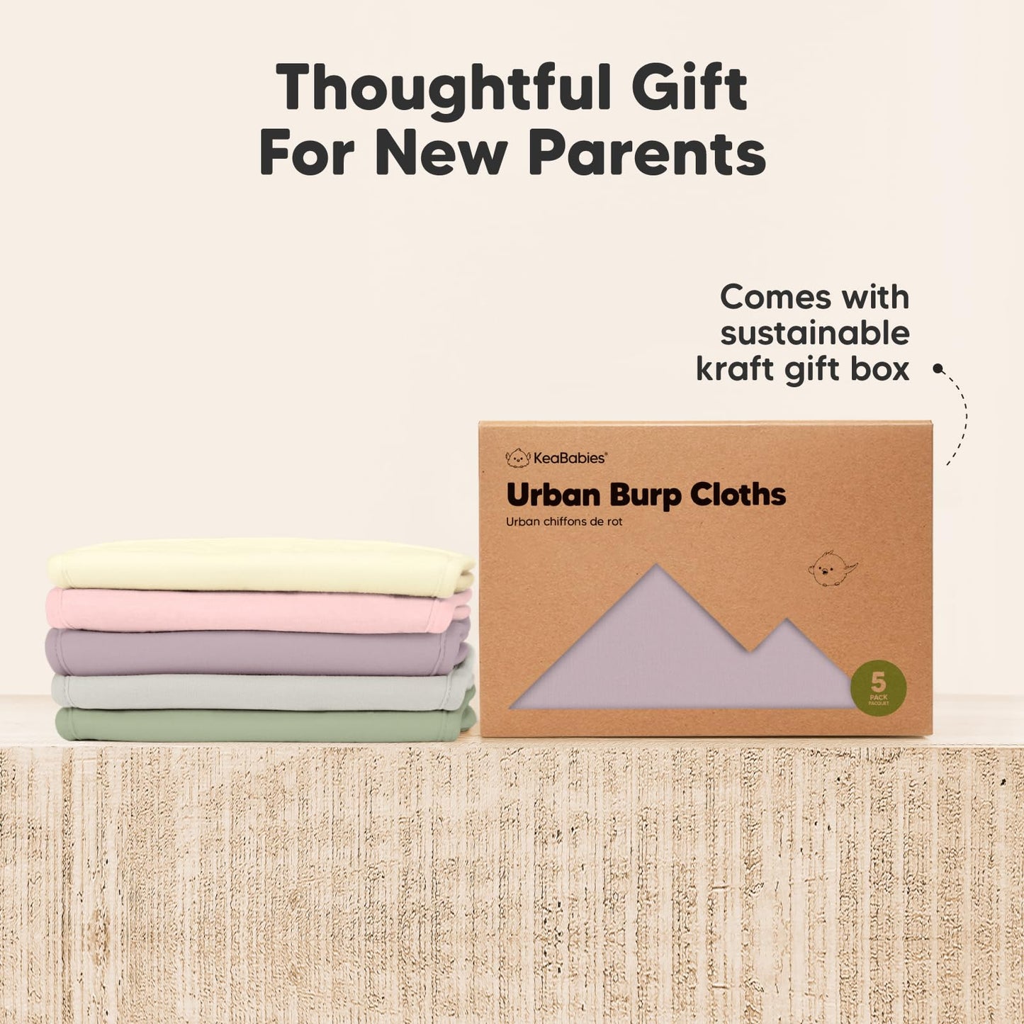 Organic Burp Cloths 5-Pack Super Absorbent Burping Cloth