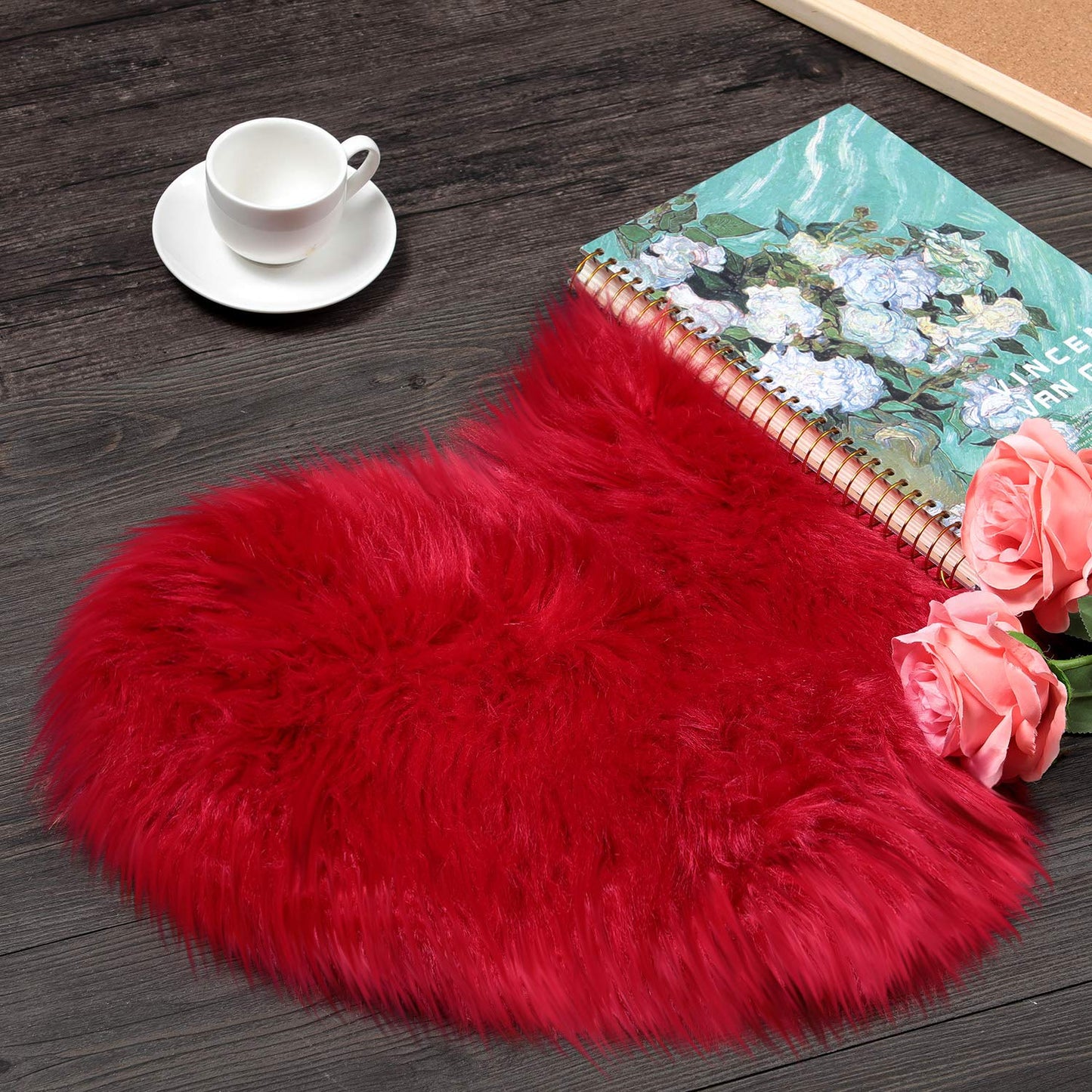 Heart Shaped Rug Faux Room Fluffy Carpe