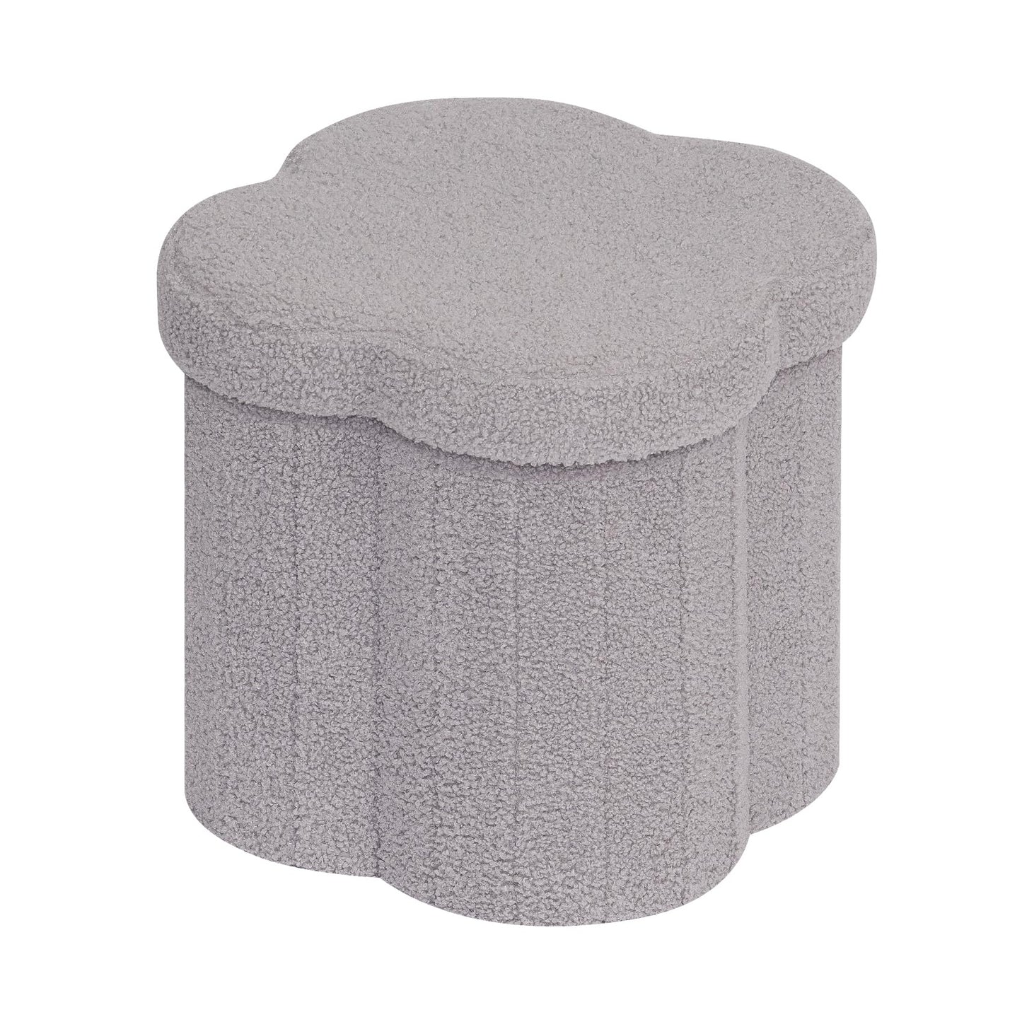 Flower-Shaped Storage Ottoman – Boucle Footstool & Seat for Living Room & Dorm