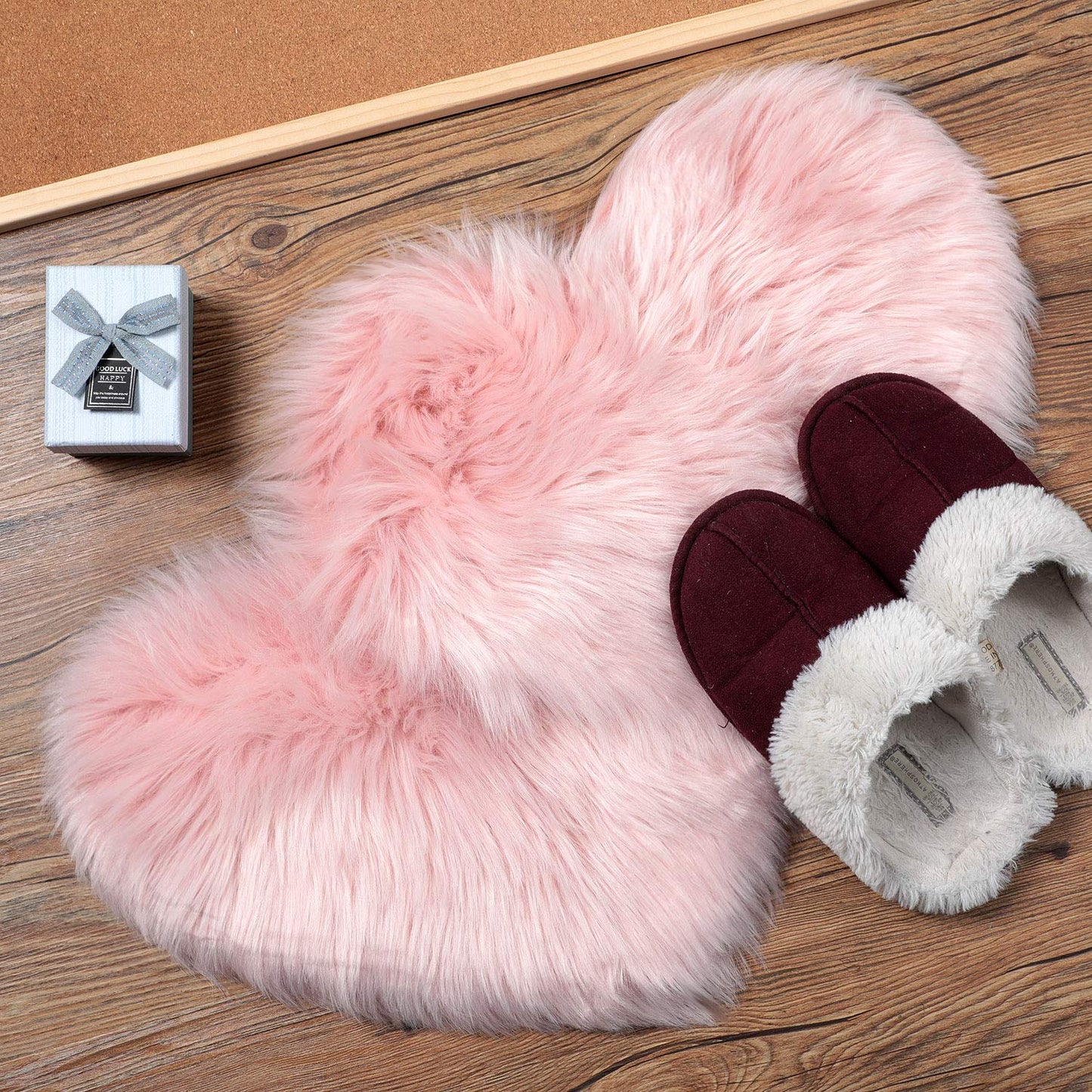 Heart Shaped Rug Faux Room Fluffy Carpe