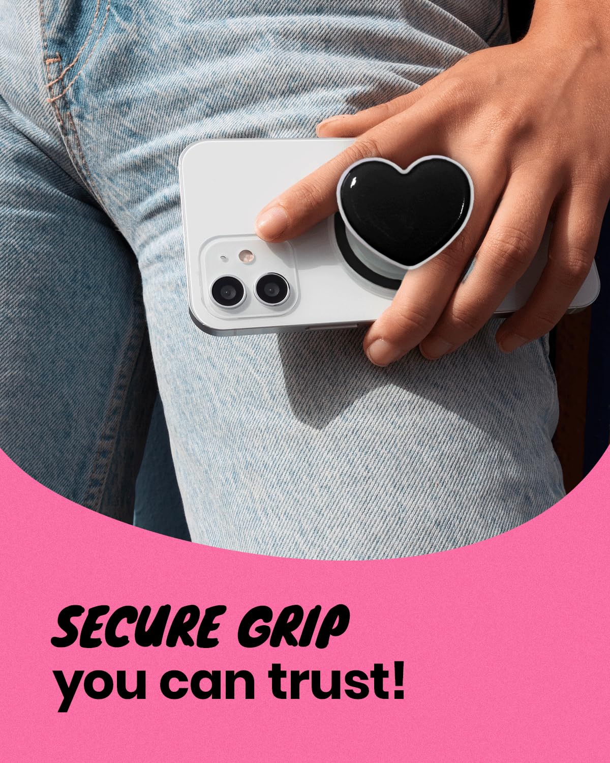 Cute Solid Color Heart Shape Collapsible Mobile Phone Grip Stand Holder for Smartphone Tablet Cell Phone Accessory