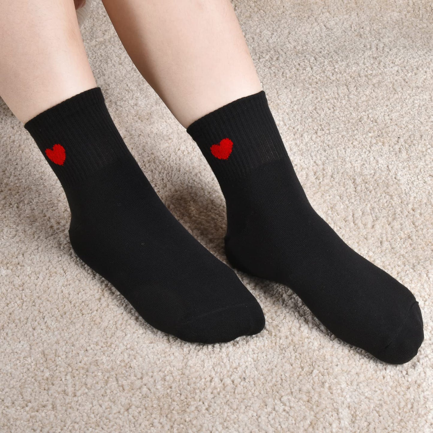 Women's Crew Socks Ankle High Cotton Fun Cute Athletic Running Socks(5-Pairs With Present Box)