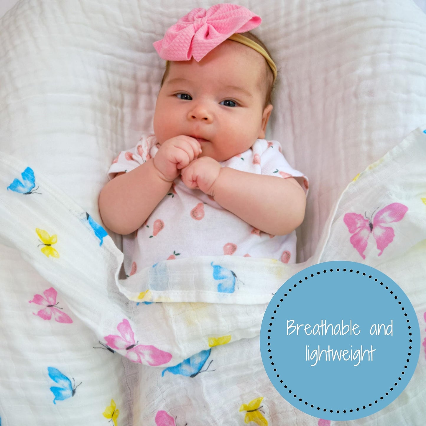 Cotton 100% Muslin Swaddle Blankets