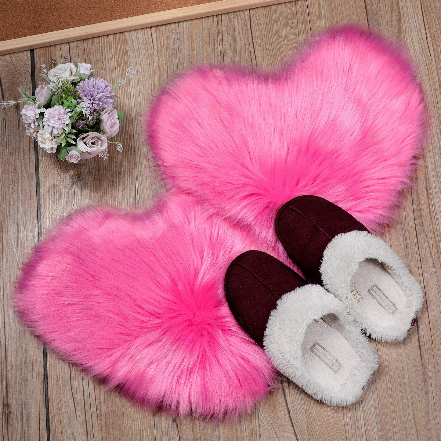 Heart Shaped Rug Faux Room Fluffy Carpe