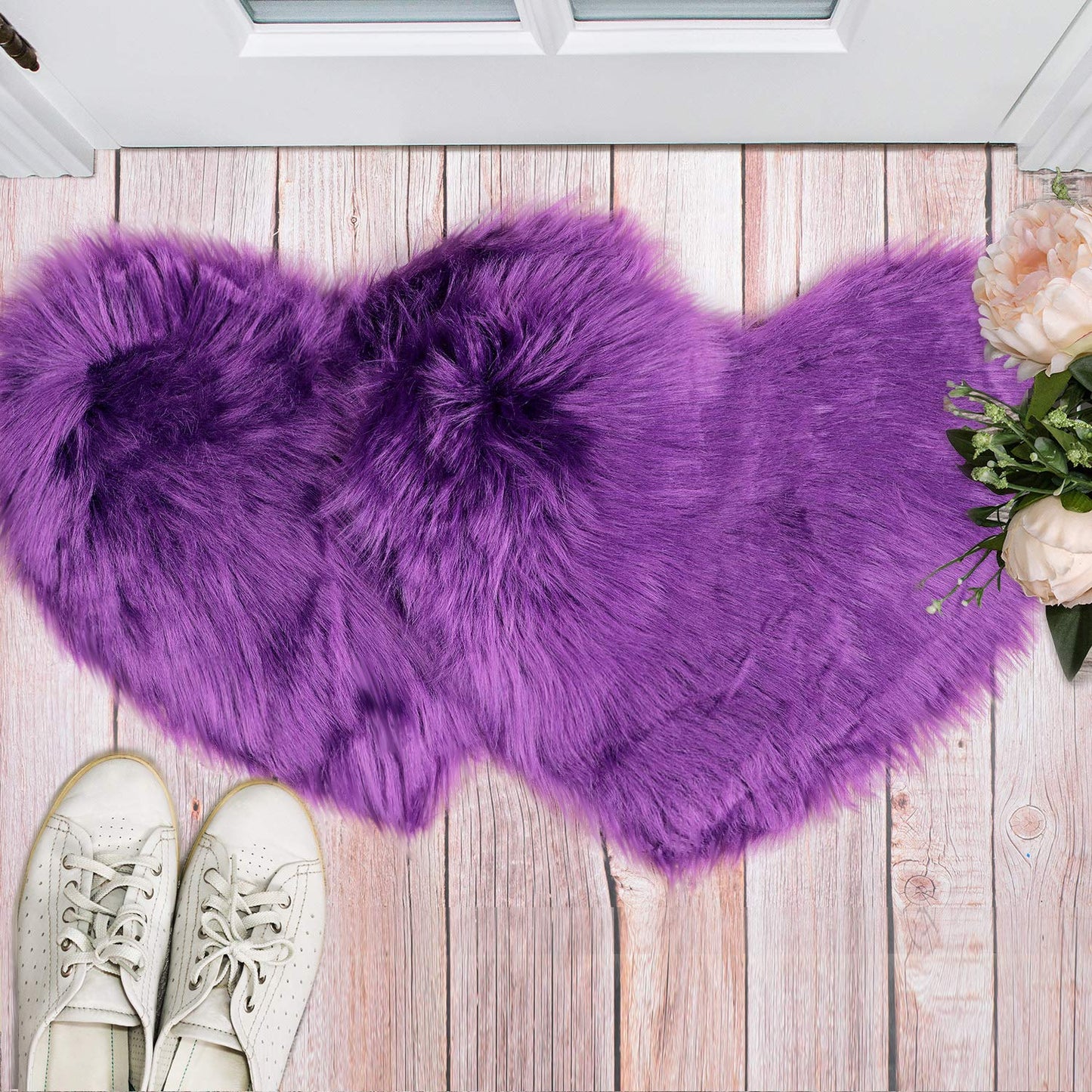 Heart Shaped Rug Faux Room Fluffy Carpe