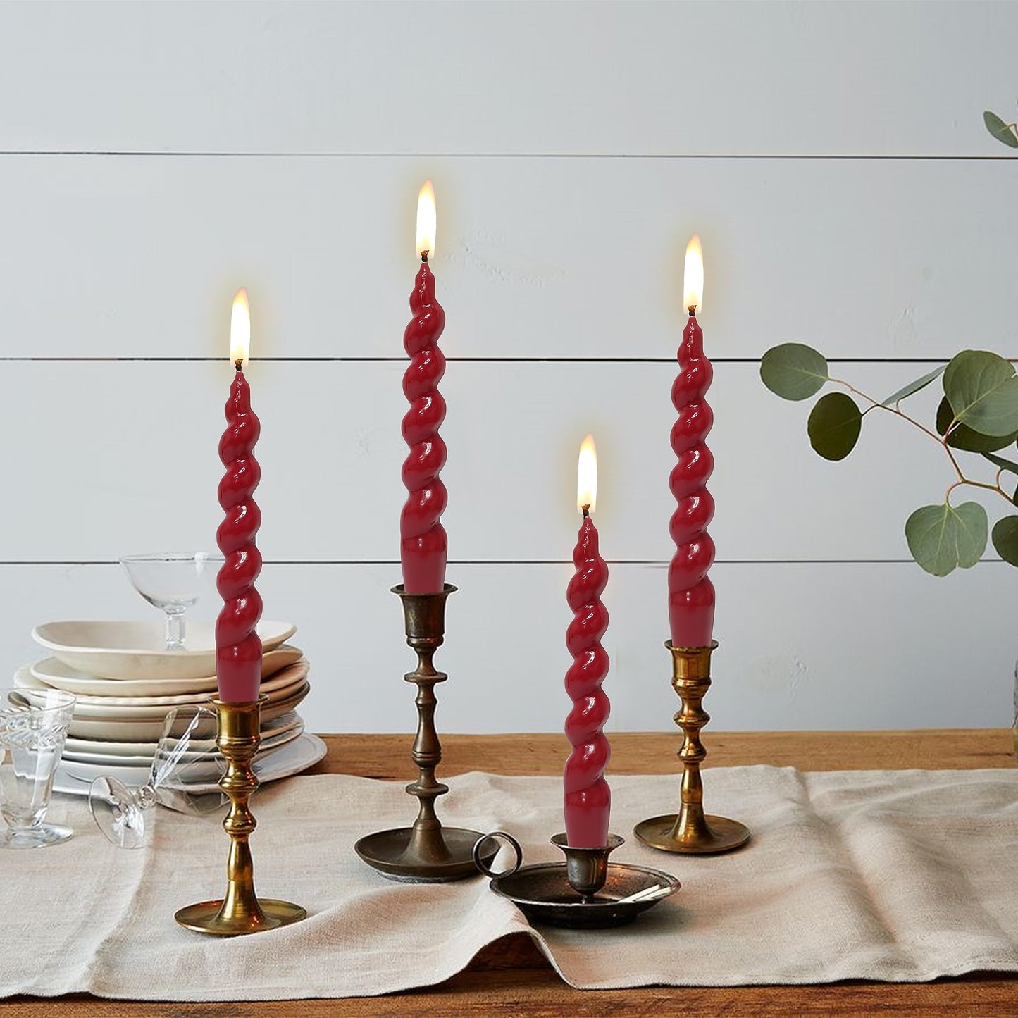 Spiral Taper Candles – Handmade & Unscented (Set of 2) 7.5"