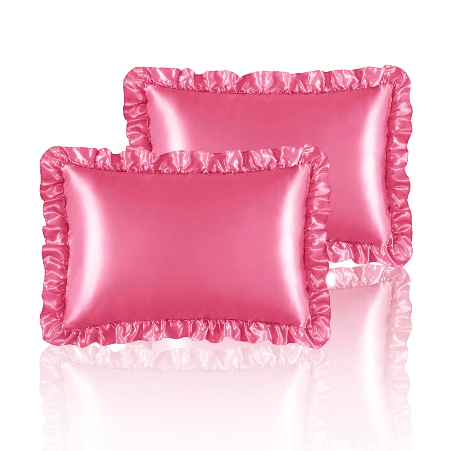 Princess Silky Satin Ruffled Pillow Cases Room Decoration