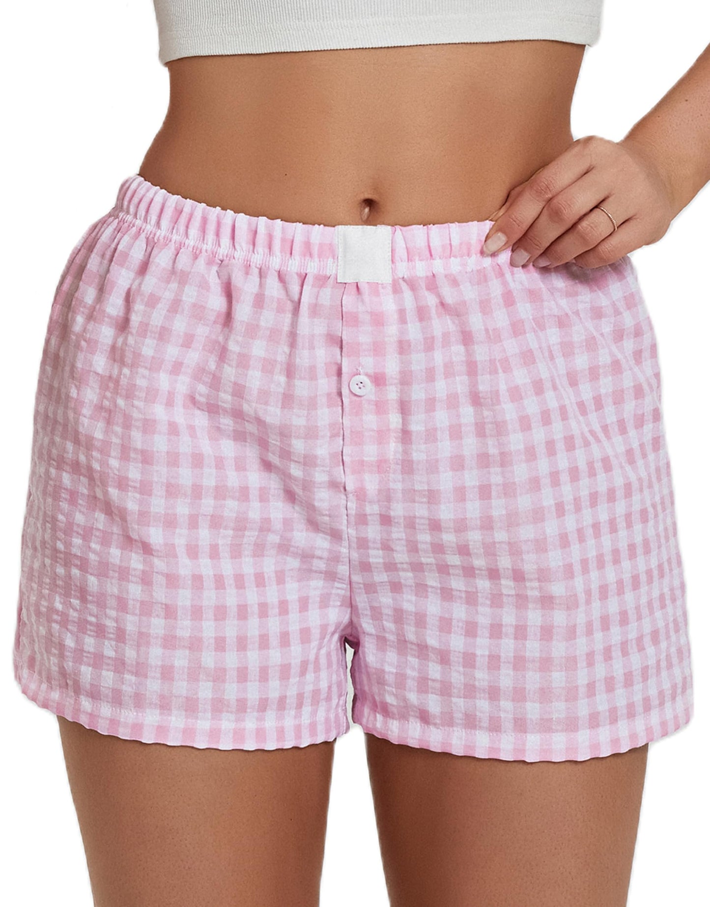 Gingham Cute Pajamas Shorts l Bottoms Elastic Boxers