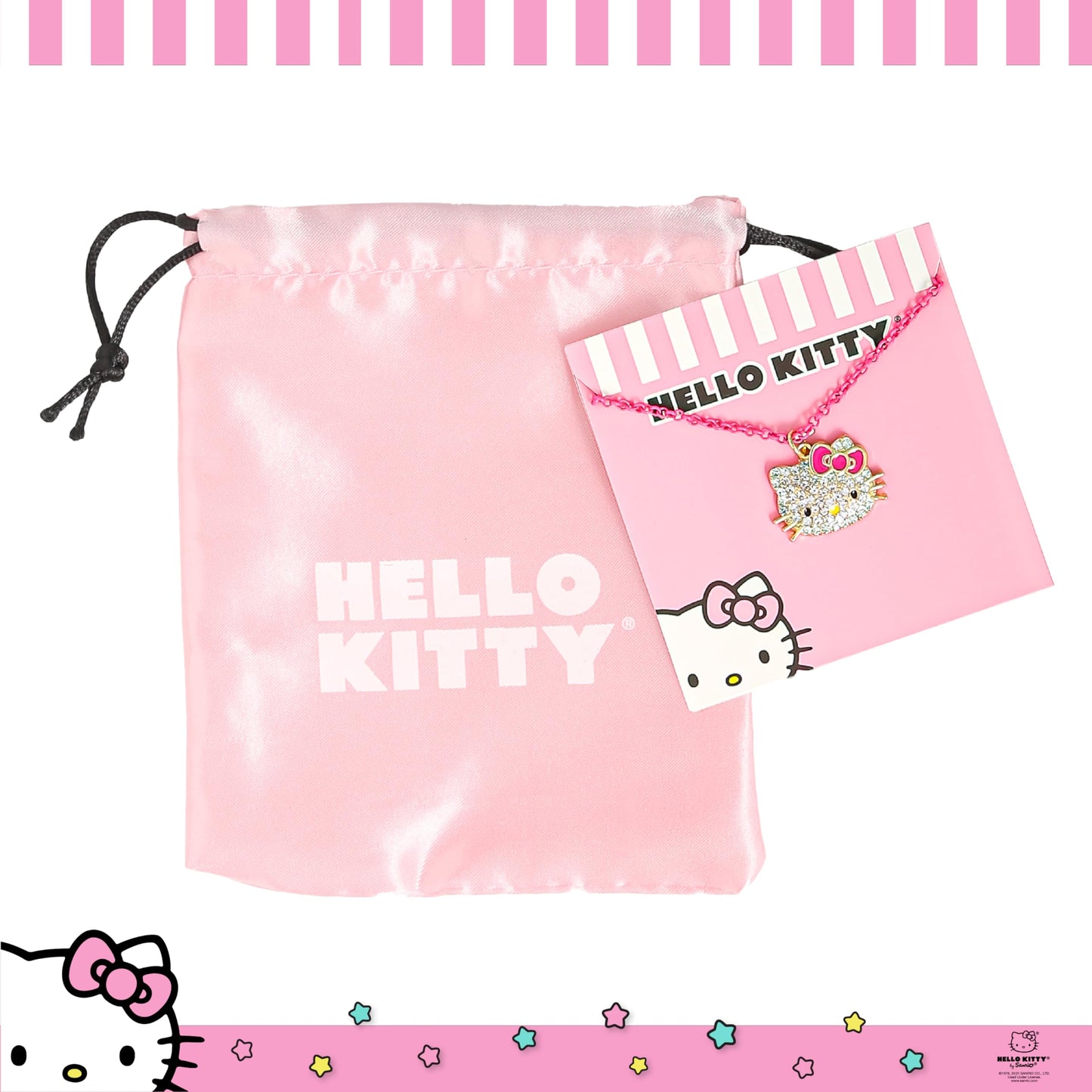 Hello Kitty Sanrio Pave Pendant Necklace