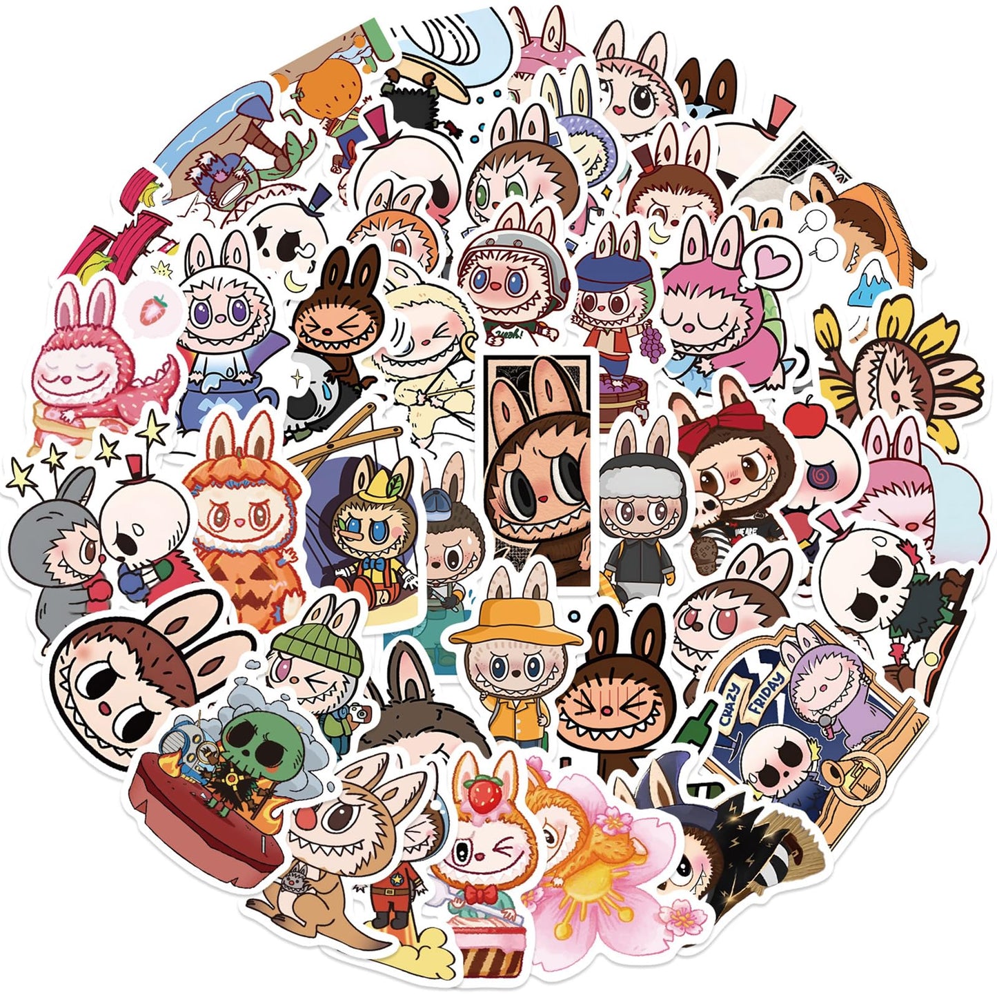 Kawaii Stickers, 50pcs Cute Cartoon Waterproof Vinyl Decal