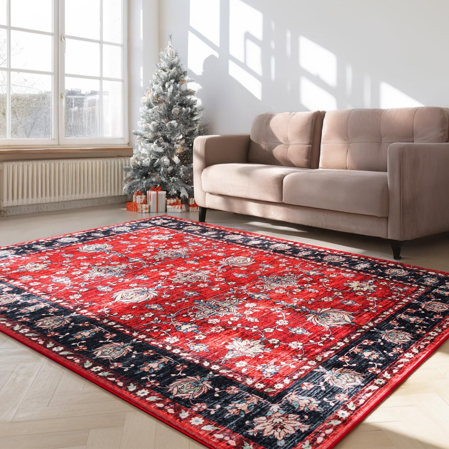 Non Slip Machine Washable Large Living Room Rug