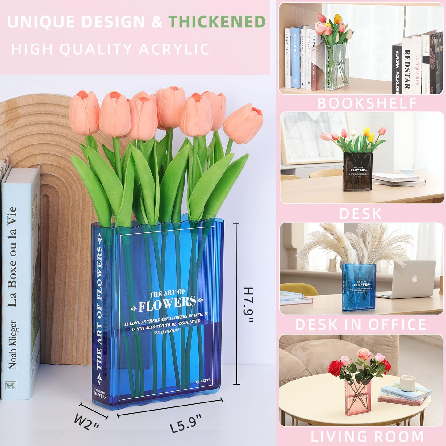 New Book-Shaped Flower Vase – Aesthetic Decor