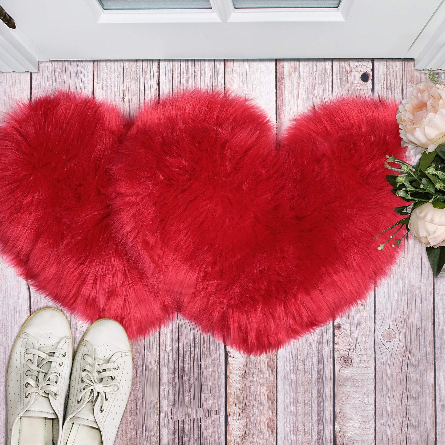 Heart Shaped Rug Faux Room Fluffy Carpe